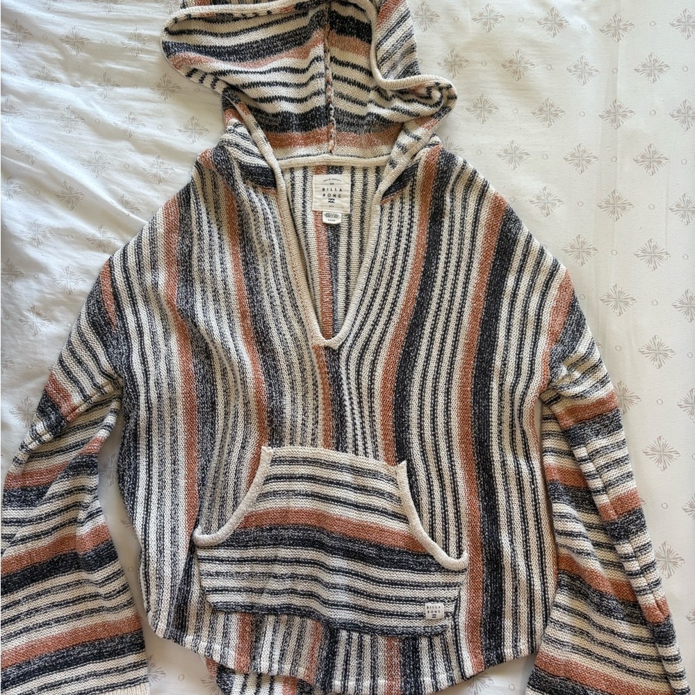 Billabong Multicolor Striped Hooded Sweater